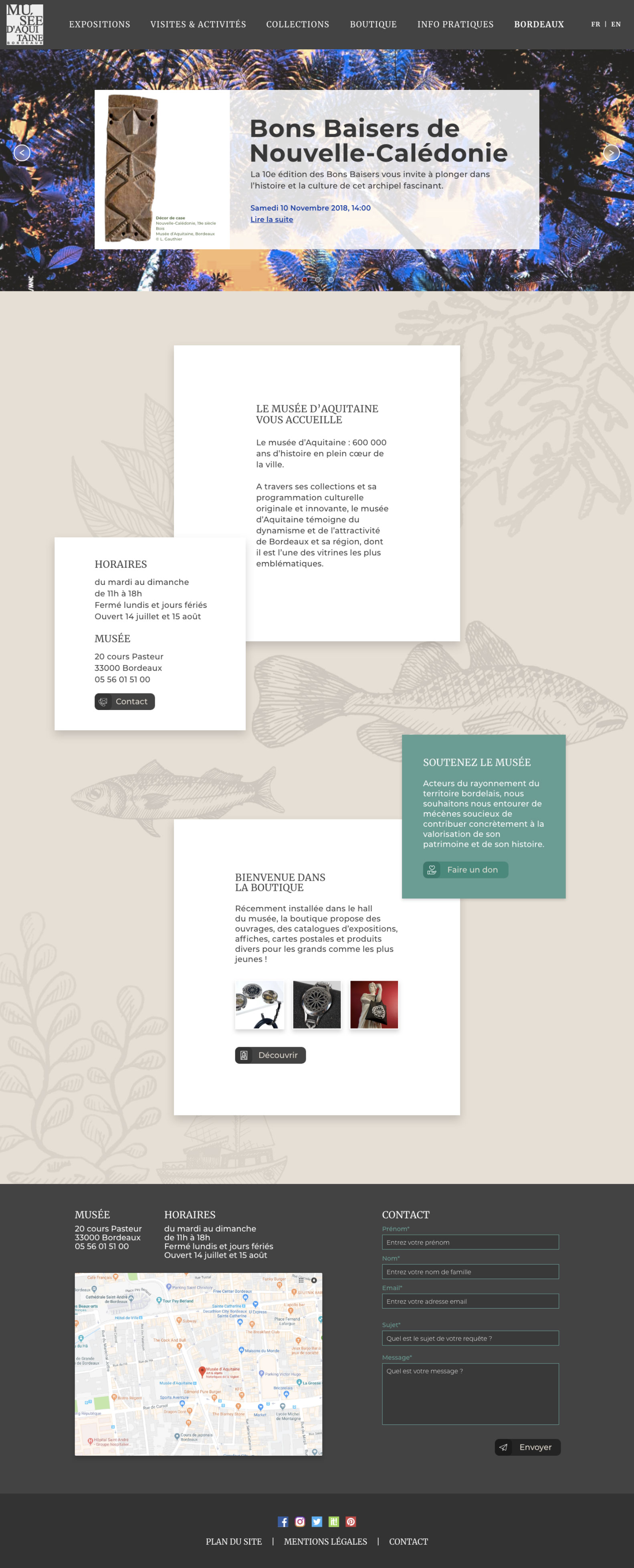 Webdesign pour Musée d'Aquitaine